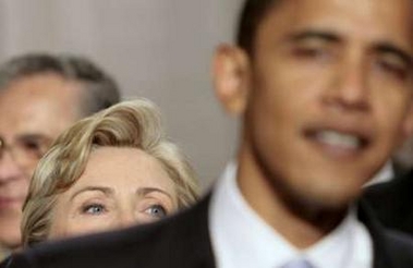 hillary in back of obama